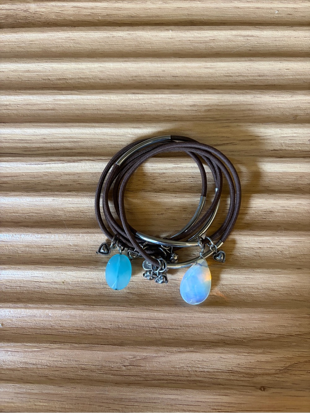Set of 5 Boho Charm Hair Tie Bracelets